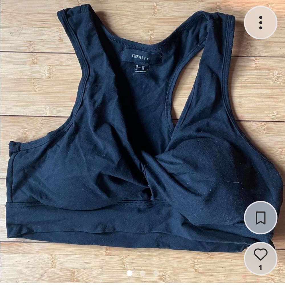 Forever 21 plus size racer back twist front sports bra.